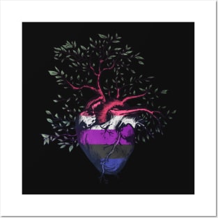Genderfluid Heart Tree of Life Posters and Art